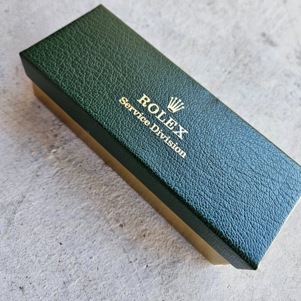 (sale) Rolex Ladies 24mm OP 6619 Steel On Black Leather Strap - Picture 11 of 13